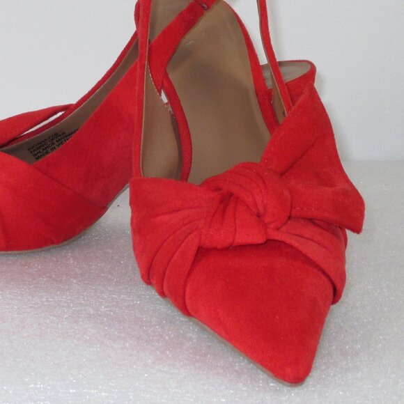 NORDSTROM RACK RED SUEDE SLING BACKS - Picture 3 of 14